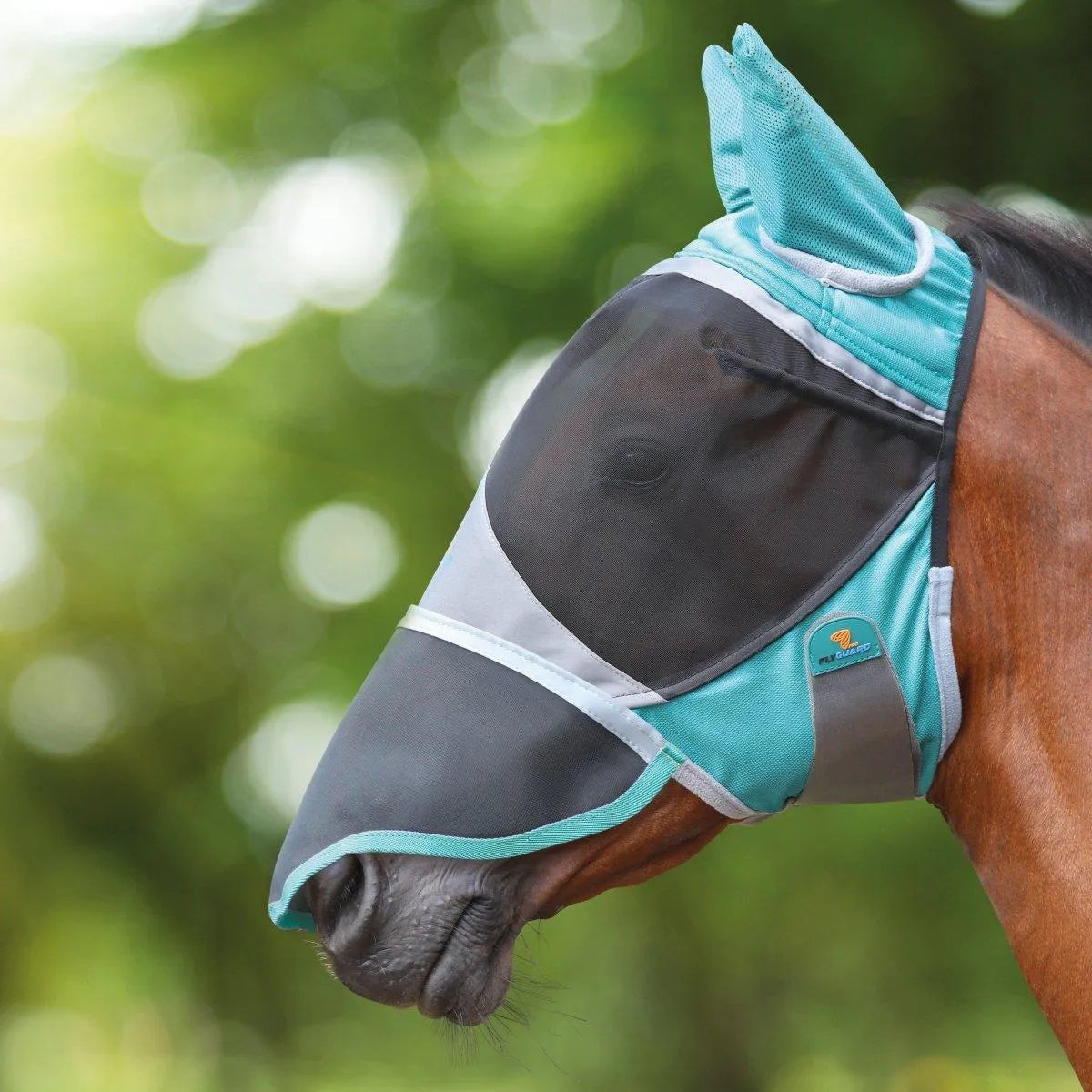 FlyGuard Pro Deluxe Fly Mask With Ears & Nose - Purple - Small Pony