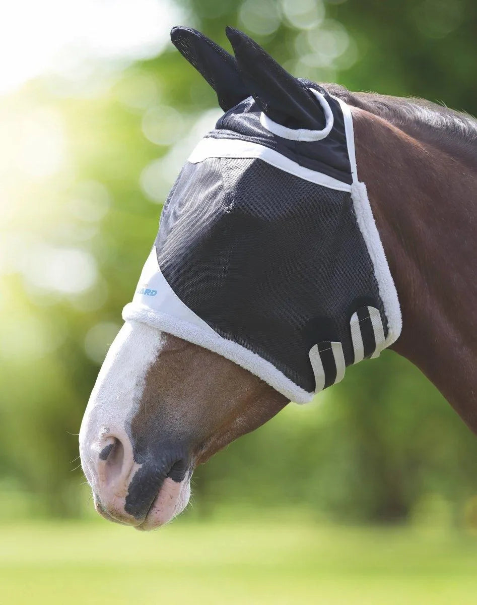 FlyGuard Pro Field Durable Fly Mask With Ears - Black - Small Pony