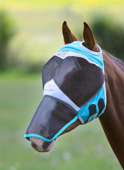 FlyGuard Pro Fine Mesh Fly Mask With Ear Hole & Nose - Teal - Small Pony