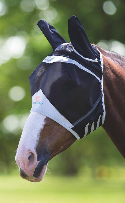 FlyGuard Pro Fine Mesh Fly Mask with Ears - Black - Extra Small Pony