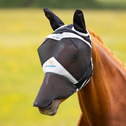 FlyGuard Pro Fine Mesh Fly Mask with Ears & Nose - Black - Extra Small Pony