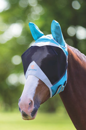 FlyGuard Pro Fine Mesh Fly Mask with Ears - Teal - Extra Small Pony