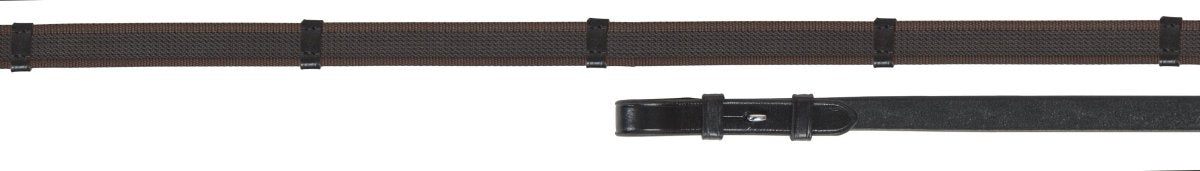 GARA Continental Rubber Grip Reins - Black/Black - 48X5/8