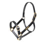 GARA Fully Adjustable Leather Headcollar - Black - Cob