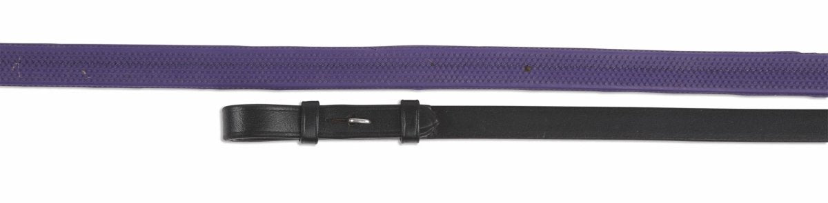 GARA Nylon Insert Rubber Grip Reins - Black - 42X1/2