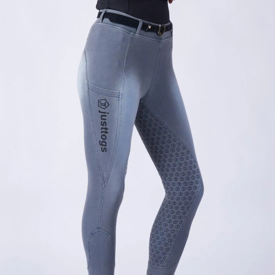 Just Togs Just Jeans Riding Tights - Ice - Ladies 8