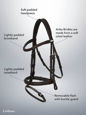 LeMieux Arika Flash Bridle - Brown - Pony