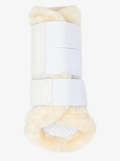 LeMieux Fleece Edge Mesh Brushing Boots - White/Natural - Medium