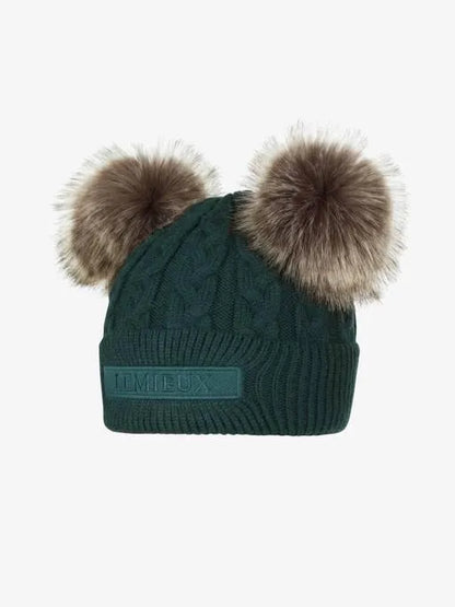 LeMieux Kids Mini Double Pom Beanie Winter Hat AW23 - Spruce -