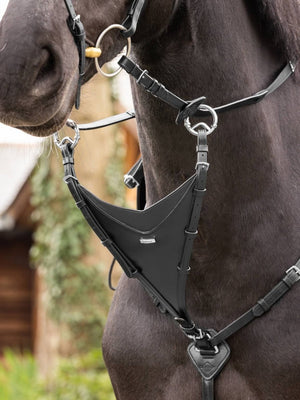 LeMieux Kudos Bib Martingale Attachment - Black/Silver - Full