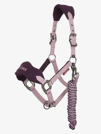 LeMieux Vogue Fleece Headcollar & Rope Set - Fig - Pony