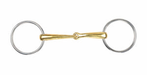 Shires Brass Alloy Curved Loose Ring Snaffle - Brass - 4.5