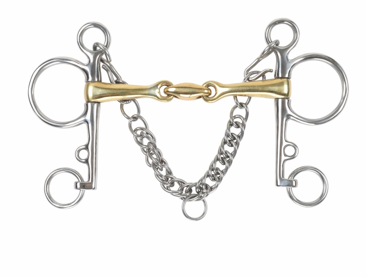 Shires Brass Alloy Pelham with Lozenge - Brass - 4.5