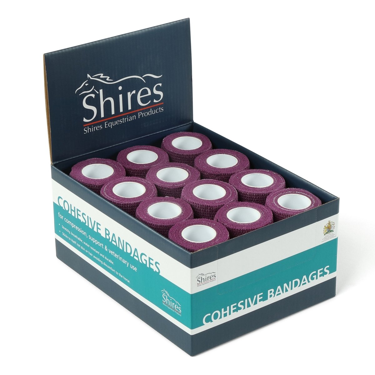 Shires Cohesive Bandages (box of 12) - Black - 10Cm