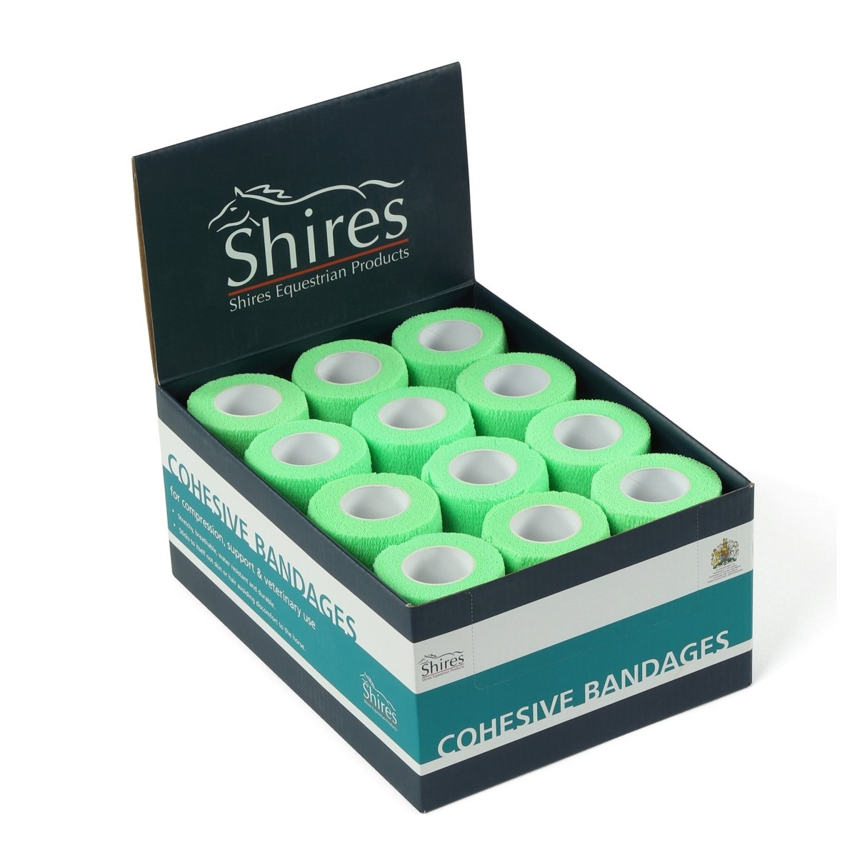 Shires Cohesive Bandages (box of 12) - Black - 10Cm