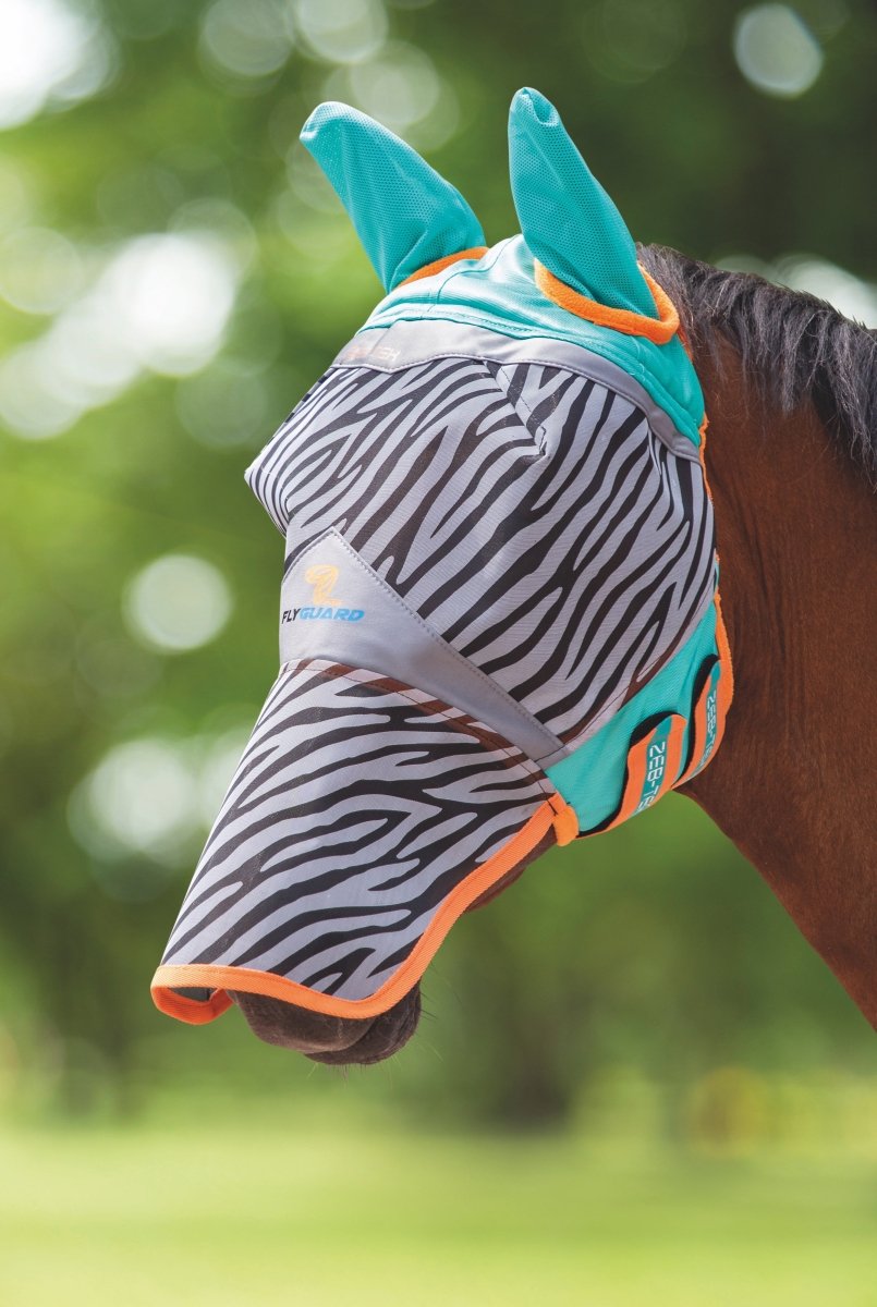 Shires FlyGuard Pro Zeb-Tek Fly Mask - Zebra Print - Cob