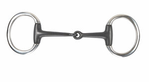 Shires Sweet Iron Flat Ring Eggbutt Snaffle - Black Sweet Iorn - 4.5