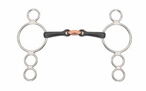 Shires Three Ring Dutch Gag With Lozenge - Black Sweet Iorn - 4.5